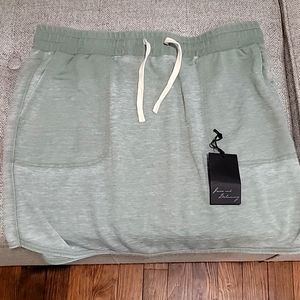 Jane and Delancey Faded Green and White Skirt